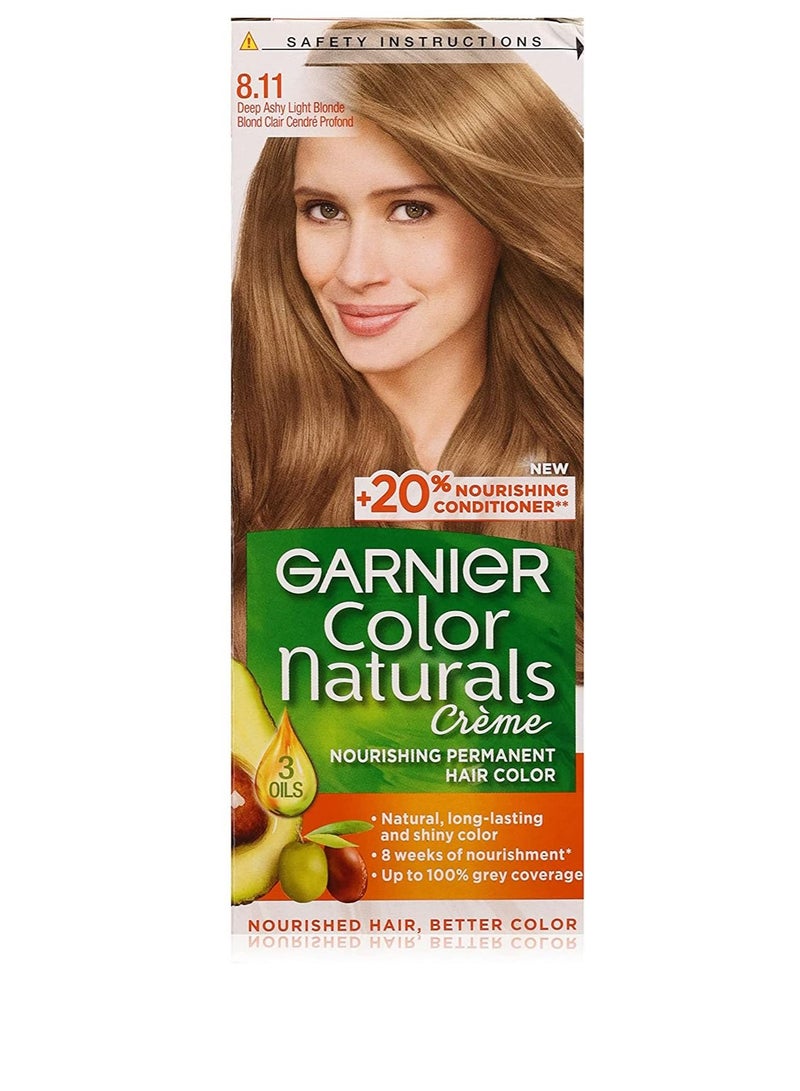 garnier Color Naturals 8.11 Deep Ashy Light Blonde Hair Color 112ml - Image 2